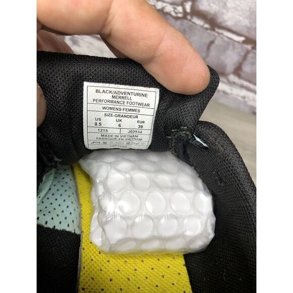 MERRELL Adventurine Black Aqua Mesh Lace Up Running Shoes Women Sz 8.5M US/39EU - Picture 9 of 16